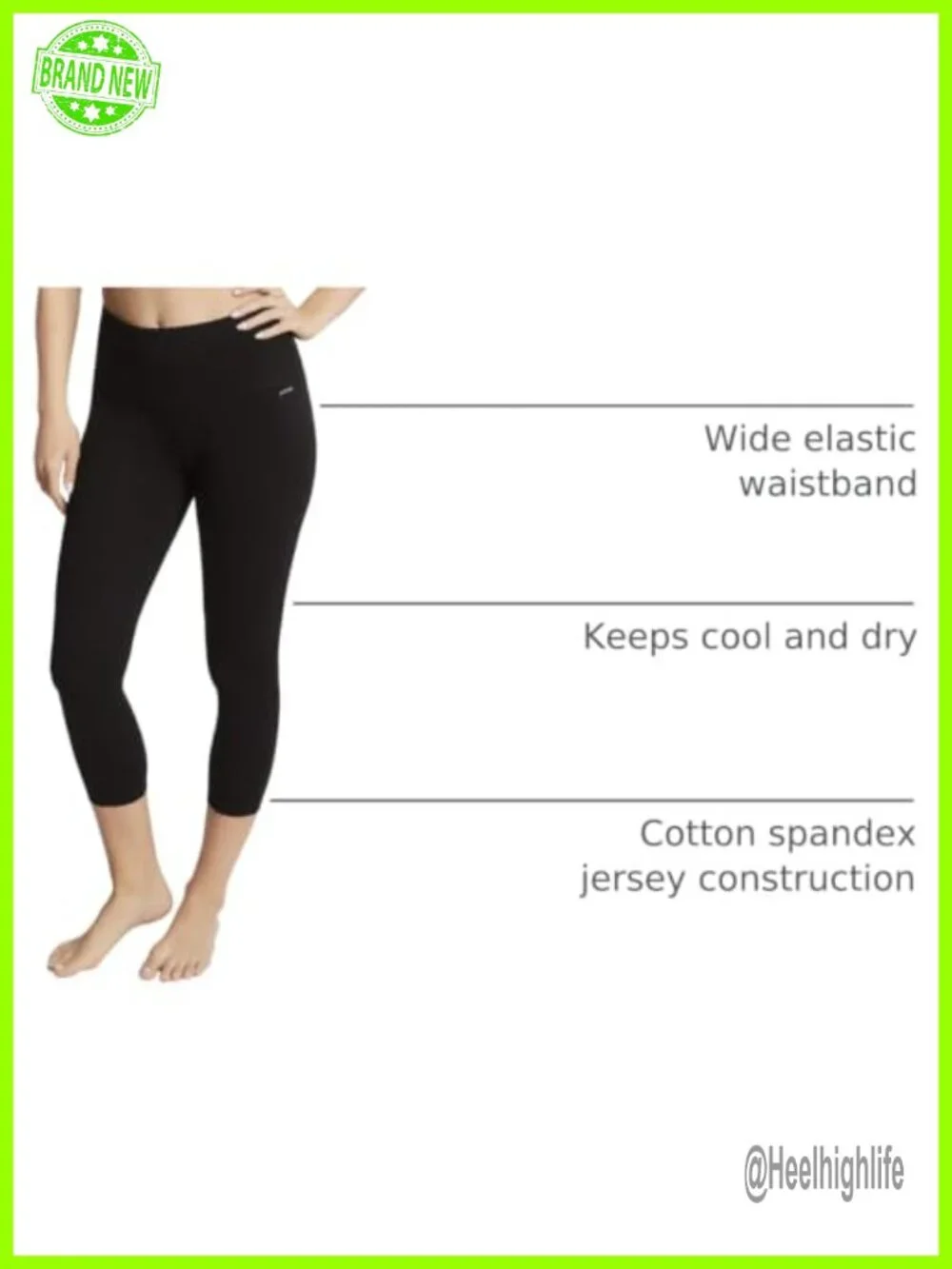 Jockey Women's Cotton Stretch Basic Capri Leggings, Athletic Yoga Pants